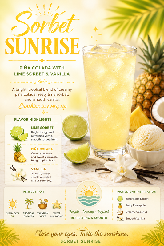 Sorbet Sunrise Loaded Tea | 60mg Caffeine | Piña Colada Lime Sorbet