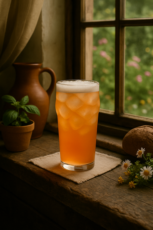 Six colorful Berry Dragoncake instant tea drinks in various flavors and hues displayed on wooden shelves, showcasing vibrant hydration options.