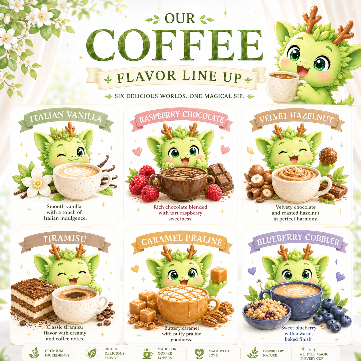 Blueberry Cobbler Café Coffee Potion | 60 MG Caffeine Instant Coffee