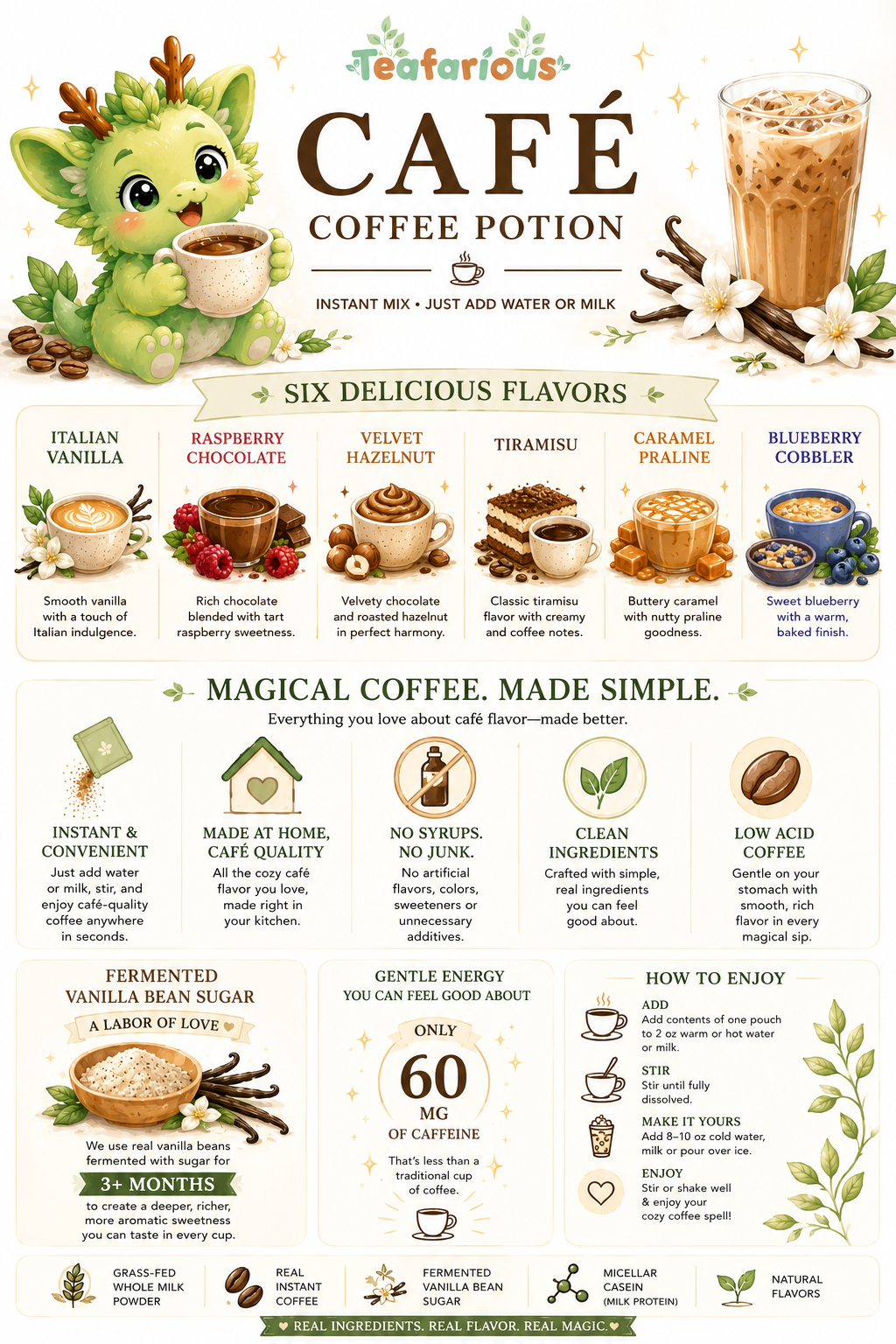 Blueberry Cobbler Café Coffee Potion | 60 MG Caffeine Instant Coffee