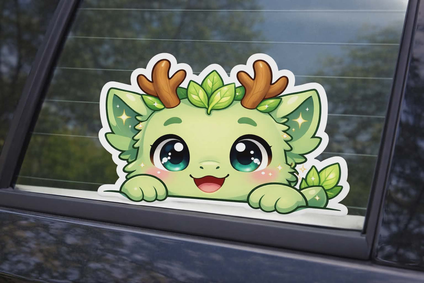 Spriggle Car Peeper Sticker – Cute Dragon Window Decal
