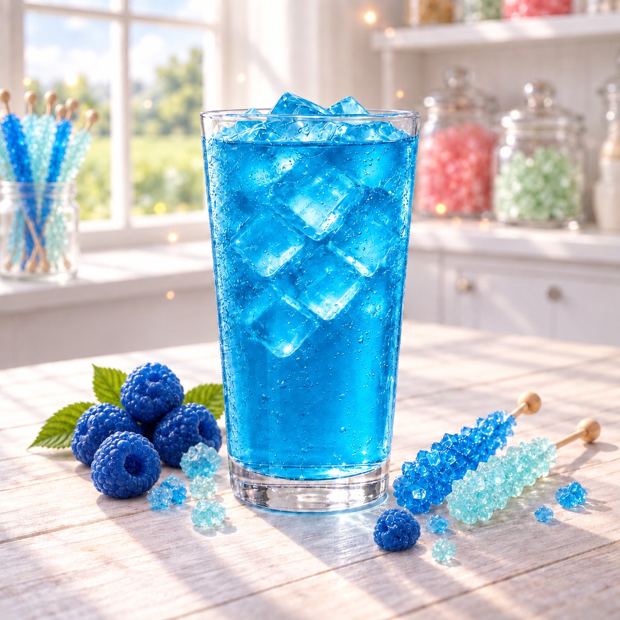 Blue Crystal blue raspberry rock candy loaded tea by Teafarious