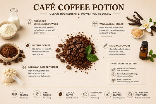 Strawberry Vanilla Café Coffee Potion | 60 MG Caffeine Instant Coffee