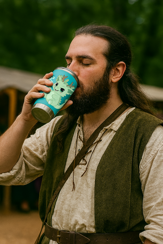 Green Tea Dragon - Metal Tumbler Cup
