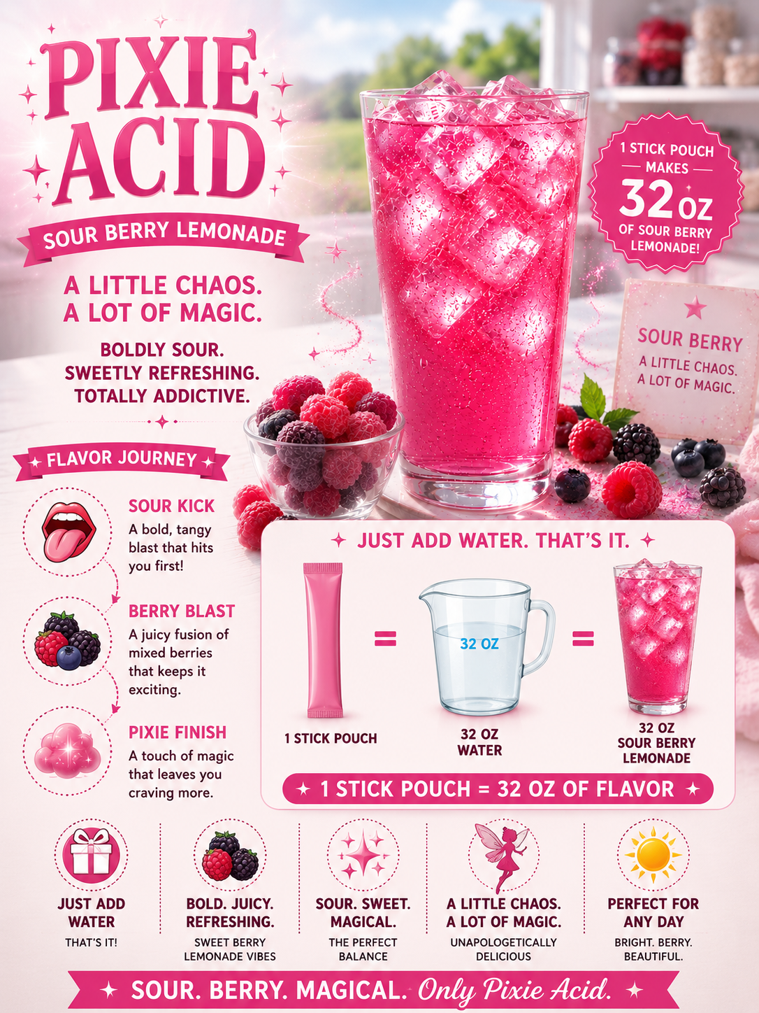 Pixie Acid | Berry Lemonade Loaded Tea