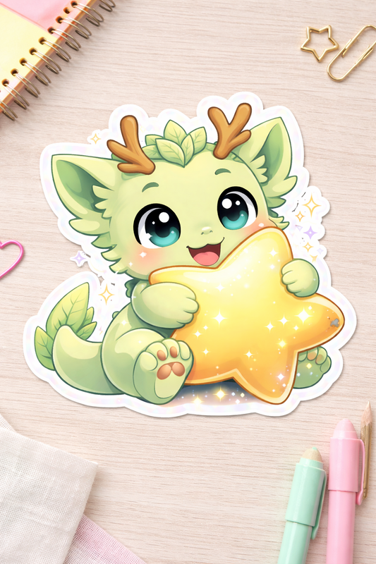 Spriggle Sticker – Choose Your Design | Cute Dragon Vinyl Sticker | Wizard, Star, Cozy Reader