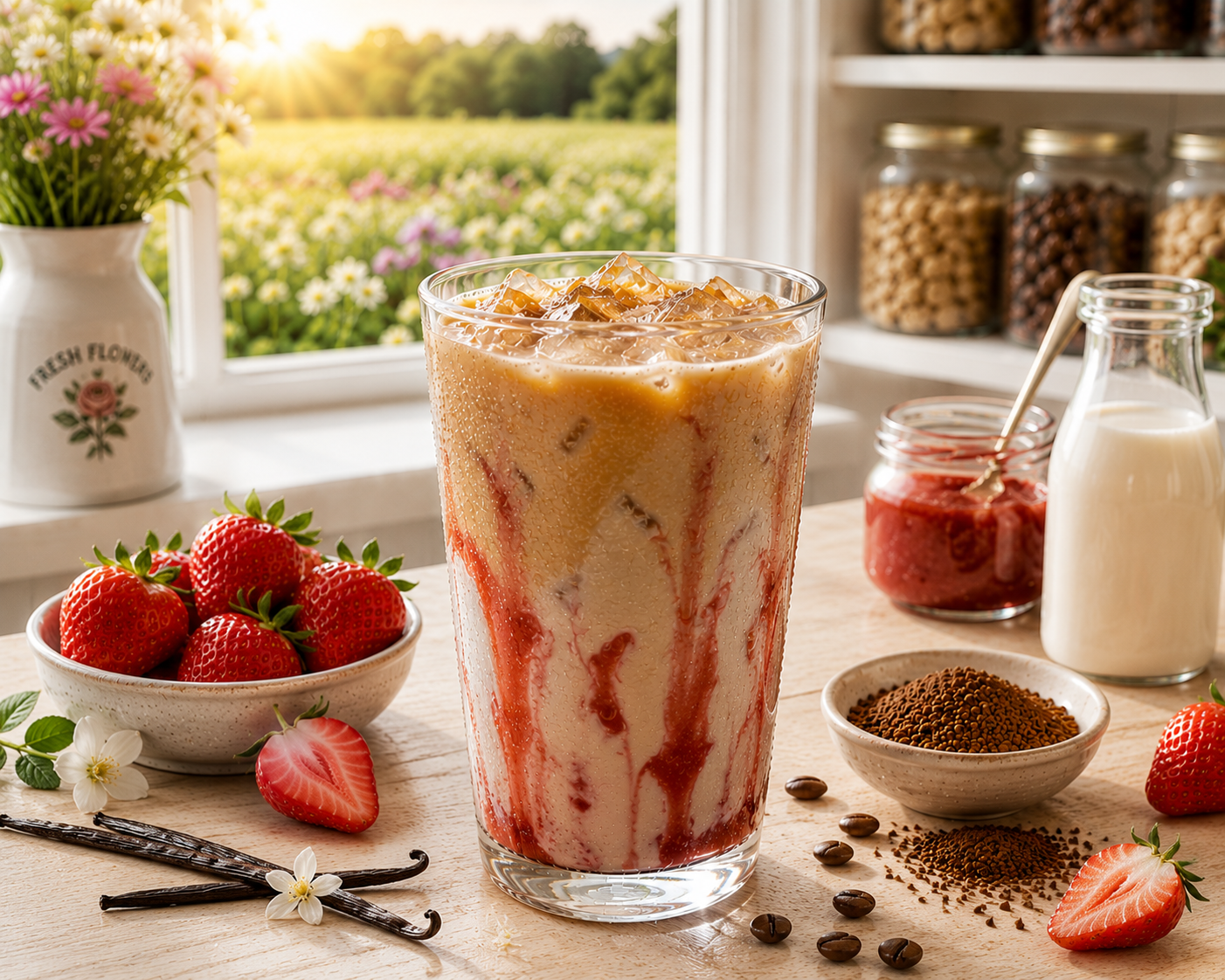 Strawberry Vanilla Café Coffee Potion | 60 MG Caffeine Instant Coffee
