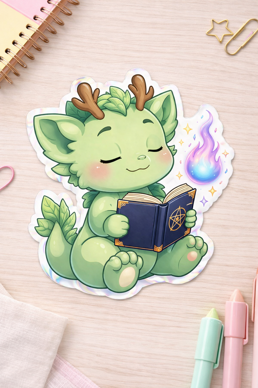 Spriggle Sticker – Choose Your Design | Cute Dragon Vinyl Sticker | Wizard, Star, Cozy Reader