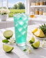 Dragon Blast Loaded Tea featuring tropical citrus and lime flavors inspired by a Baja-style fountain drink with vibrant turquoise color and refreshing summer vibes.