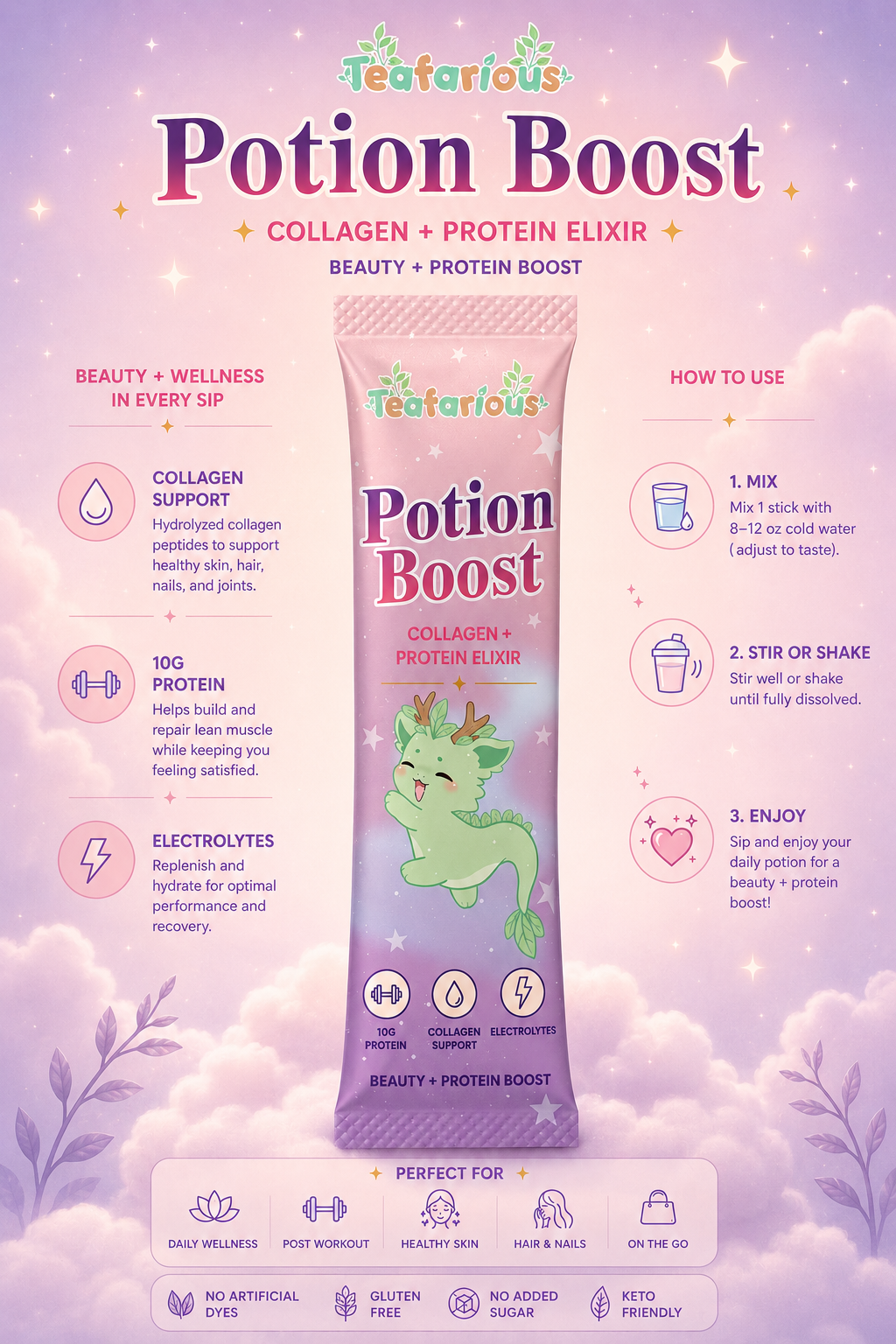Potion Boost — Clear Whey + Collagen Protein Drink Mix