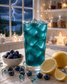 Stormy Nights blueberry agave citrus loaded tea served over ice